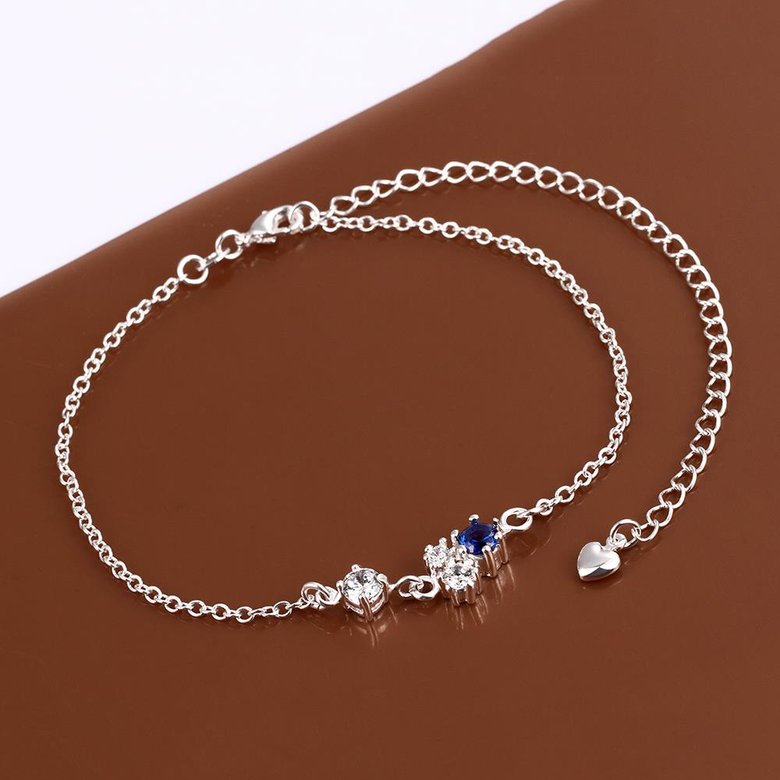 Wholesale Romantic Silver Water Drop Stone Anklets TGAKL063 3