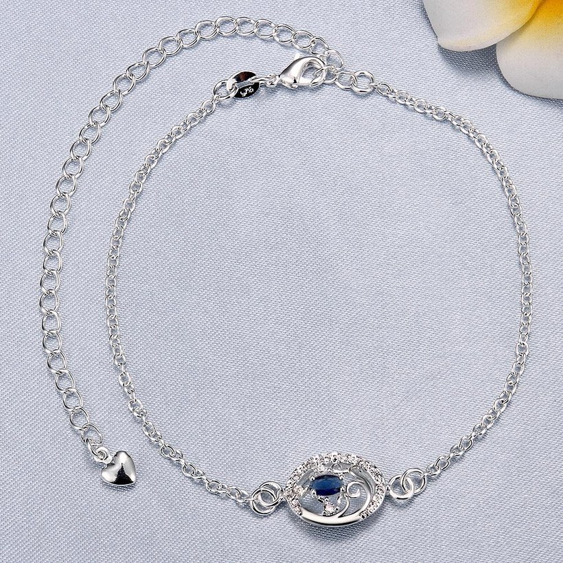Wholesale Classic Silver Plant Stone Anklets TGAKL066 3