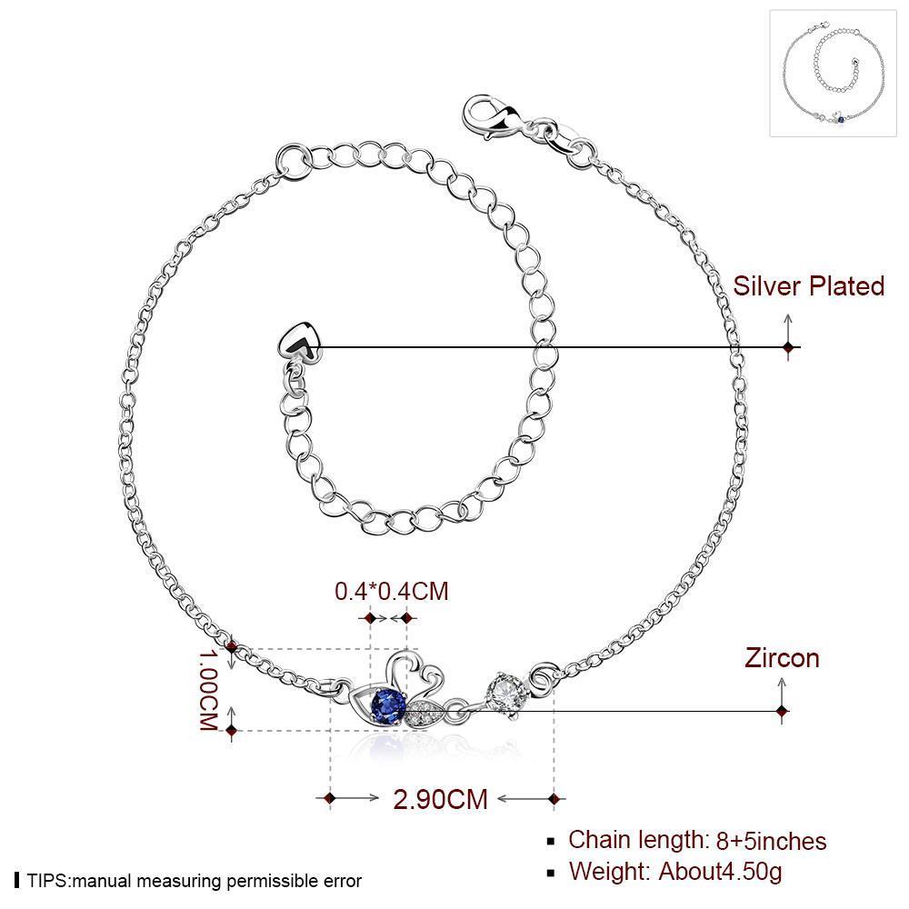 Wholesale Classic Silver Animal Stone Anklets TGAKL068 0