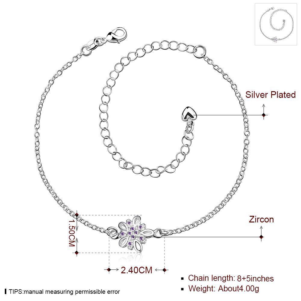 Wholesale Classic Silver Star Stone Anklets TGAKL069 0