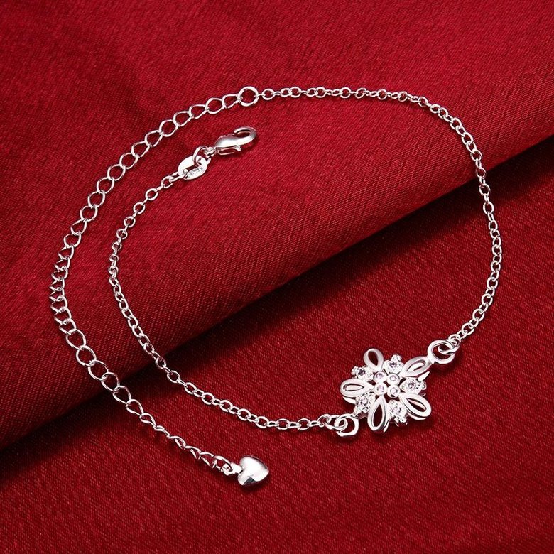 Wholesale Classic Silver Star Stone Anklets TGAKL069 2