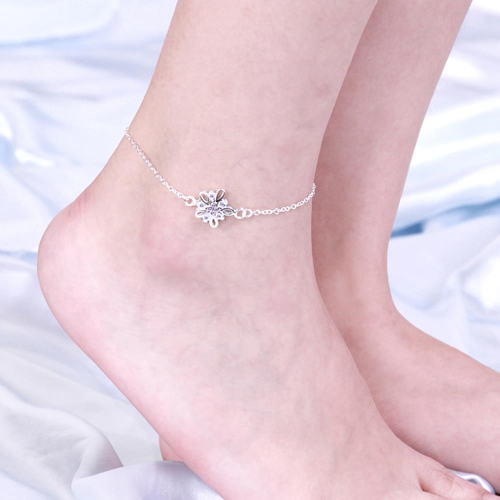 Wholesale Classic Silver Star Stone Anklets TGAKL069 4