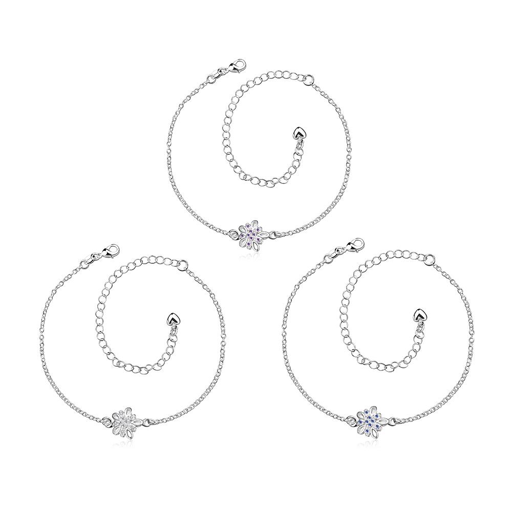 Wholesale Classic Silver Star Stone Anklets TGAKL069 5