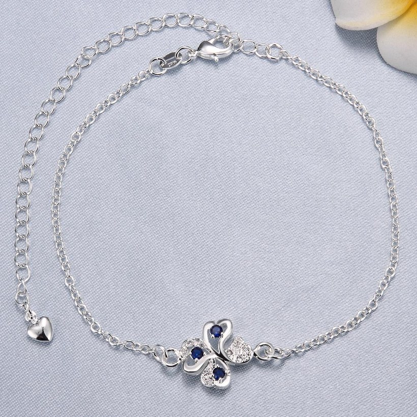 Wholesale Classic Silver Plant Stone Anklets TGAKL070 3