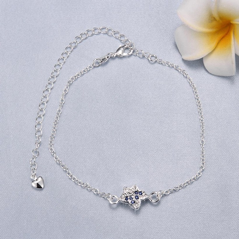 Wholesale Classic Silver Plant Stone Anklets TGAKL072 3