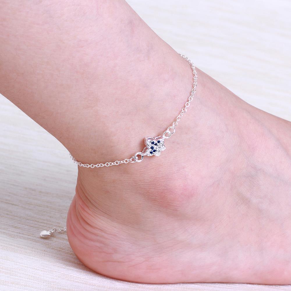 Wholesale Classic Silver Plant Stone Anklets TGAKL072 5