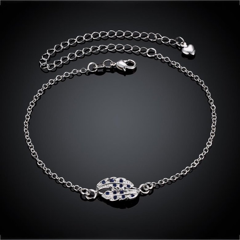 Wholesale Romantic Silver Plant Stone Anklets TGAKL073 1