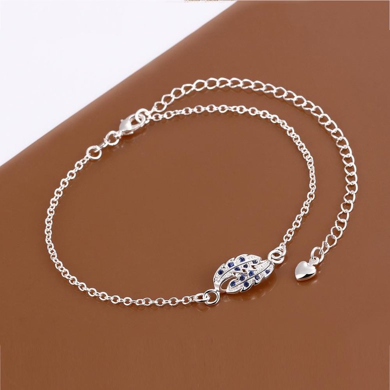 Wholesale Romantic Silver Plant Stone Anklets TGAKL073 2