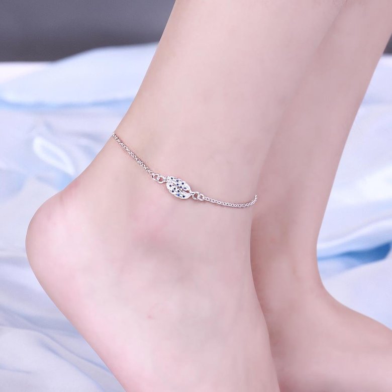 Wholesale Romantic Silver Plant Stone Anklets TGAKL073 3