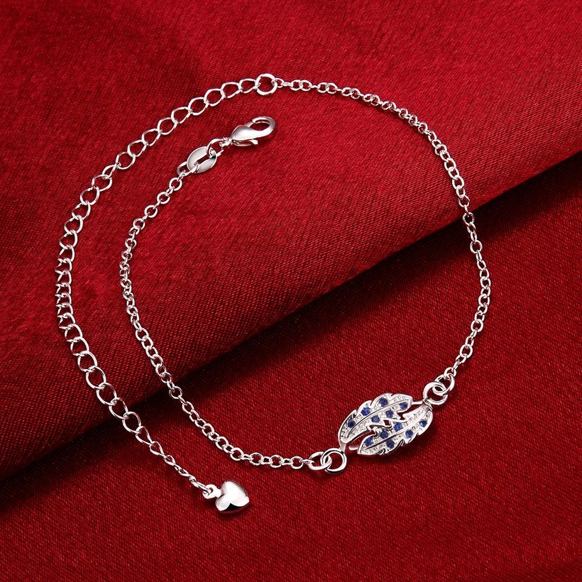 Wholesale Romantic Silver Plant Stone Anklets TGAKL073 7