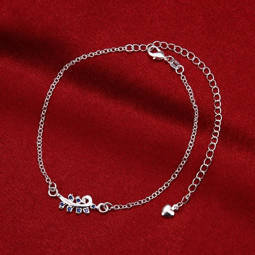 Wholesale Classic Silver Plant Stone Anklets TGAKL074 5