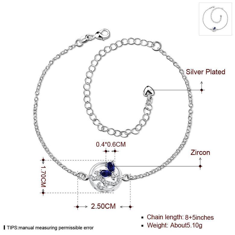 Wholesale Classic Silver Round Pearl Anklets TGAKL081 0