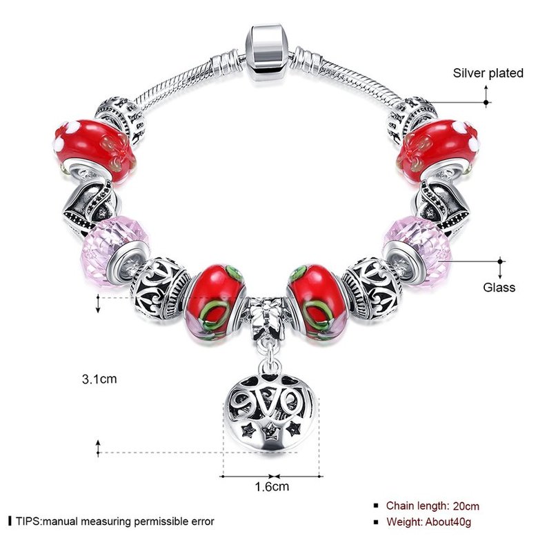 Wholesale Silver Love Beads Europe Style Bracelet TGBB006 0