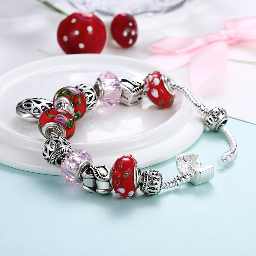 Wholesale Silver Love Beads Europe Style Bracelet TGBB006 1