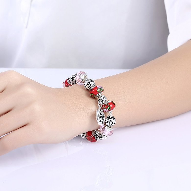 Wholesale Silver Love Beads Europe Style Bracelet TGBB006 3