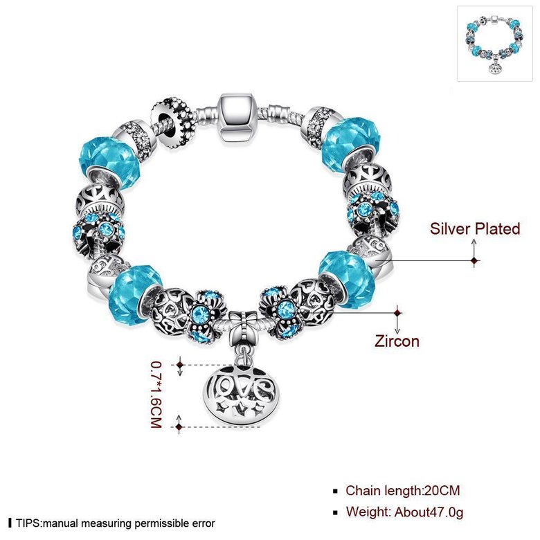 Wholesale Vintage Silver Round Rhinestone Bracelet TGBB002 0