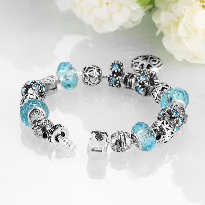 Wholesale Vintage Silver Round Rhinestone Bracelet TGBB002 4