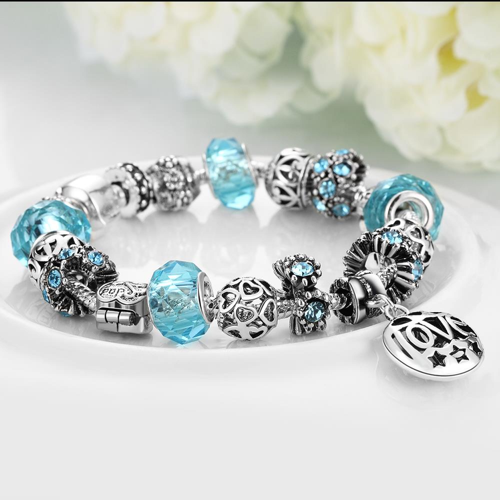 Wholesale Vintage Silver Round Rhinestone Bracelet TGBB002 5