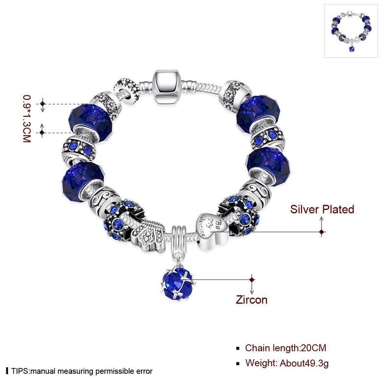 Wholesale Vintage Silver Round Rhinestone Bracelet TGBB021 0