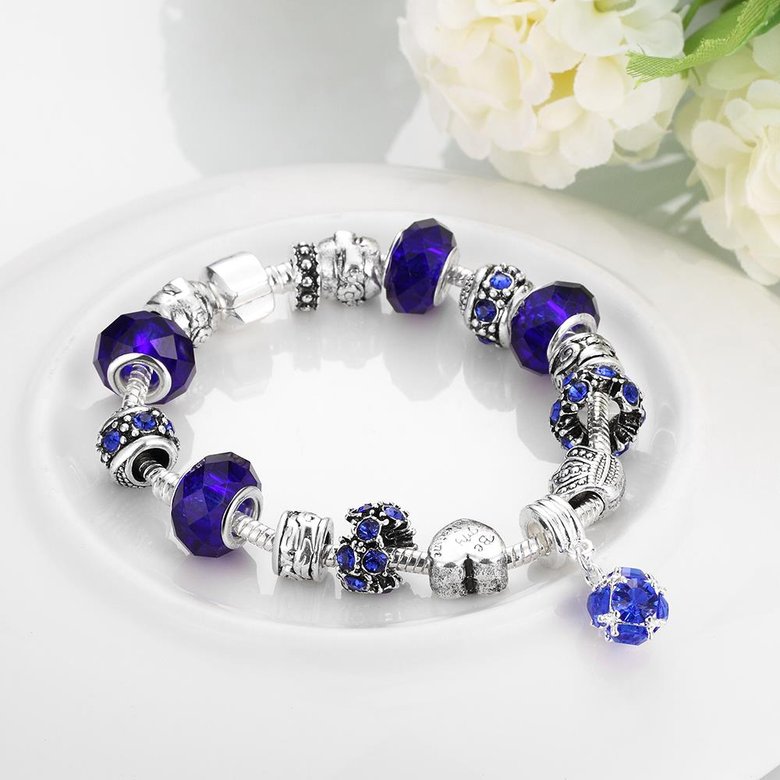 Wholesale Vintage Silver Round Rhinestone Bracelet TGBB021 2