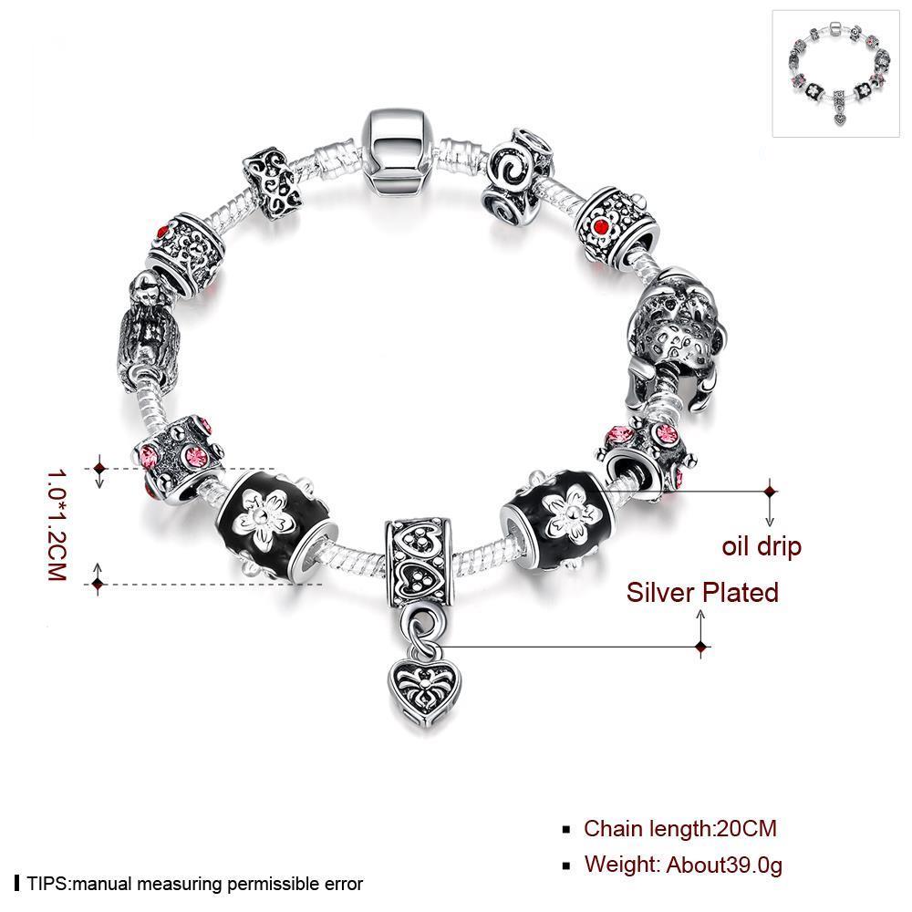 Wholesale Romantic Silver Plant Rhinestone Bracelet TGBB026 1