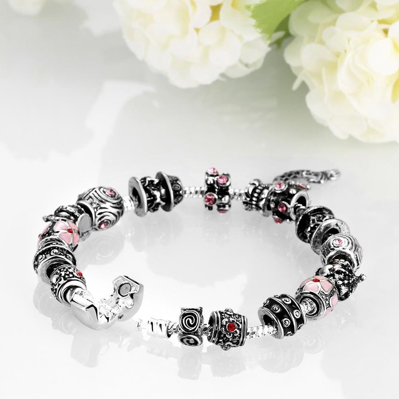 Wholesale Vintage Silver Animal Rhinestone Bracelet TGBB031 2