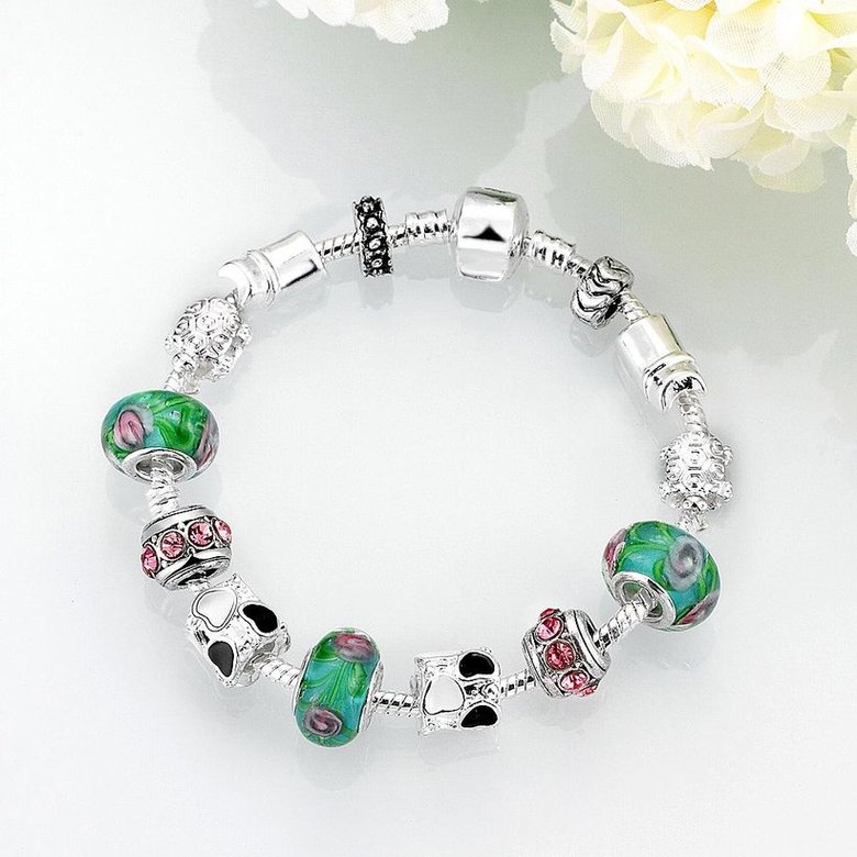 Wholesale Vintage Silver Heart Rhinestone Bracelet TGBB038 0