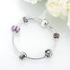 Wholesale Romantic Silver Plant Rhinestone Bracelet TGBB040 1 small