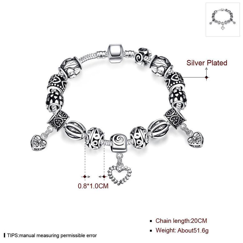Wholesale Punk Silver Heart Bracelet TGBB043 0