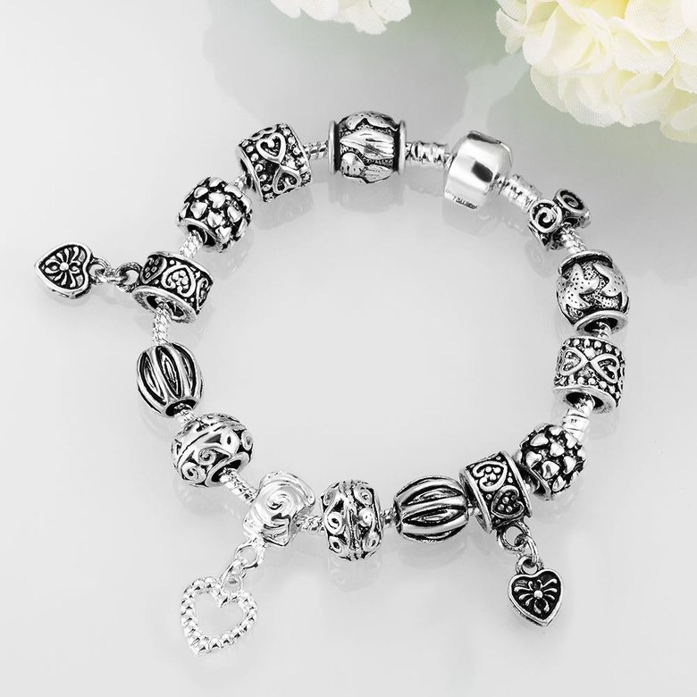 Wholesale Punk Silver Heart Bracelet TGBB043 1