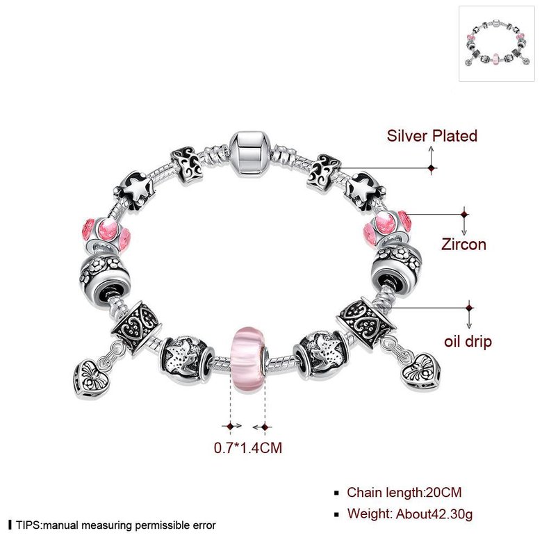 Wholesale Classic Silver Geometric Rhinestone Bracelet TGBB003 0