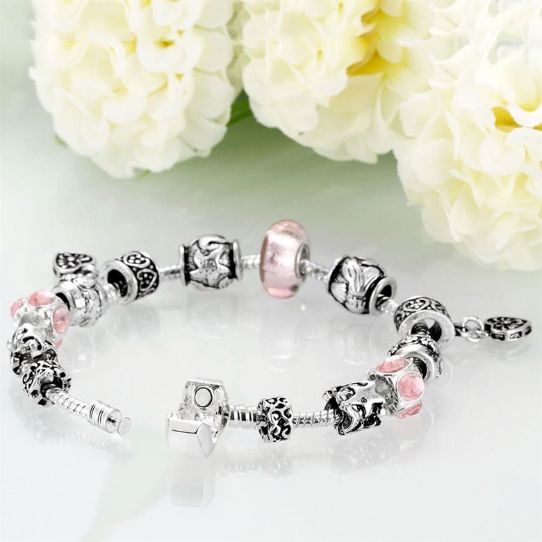 Wholesale Classic Silver Geometric Rhinestone Bracelet TGBB003 3