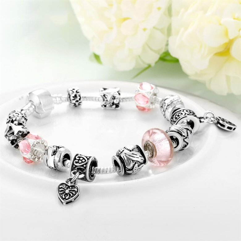 Wholesale Classic Silver Geometric Rhinestone Bracelet TGBB003 4