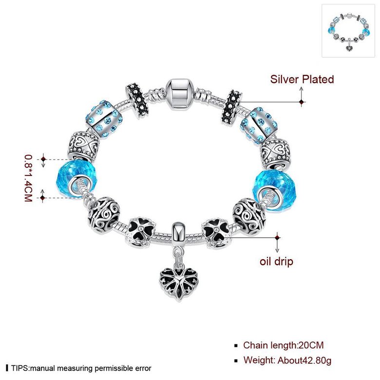 Wholesale Trendy Silver Geometric Rhinestone Bracelet TGBB058 0