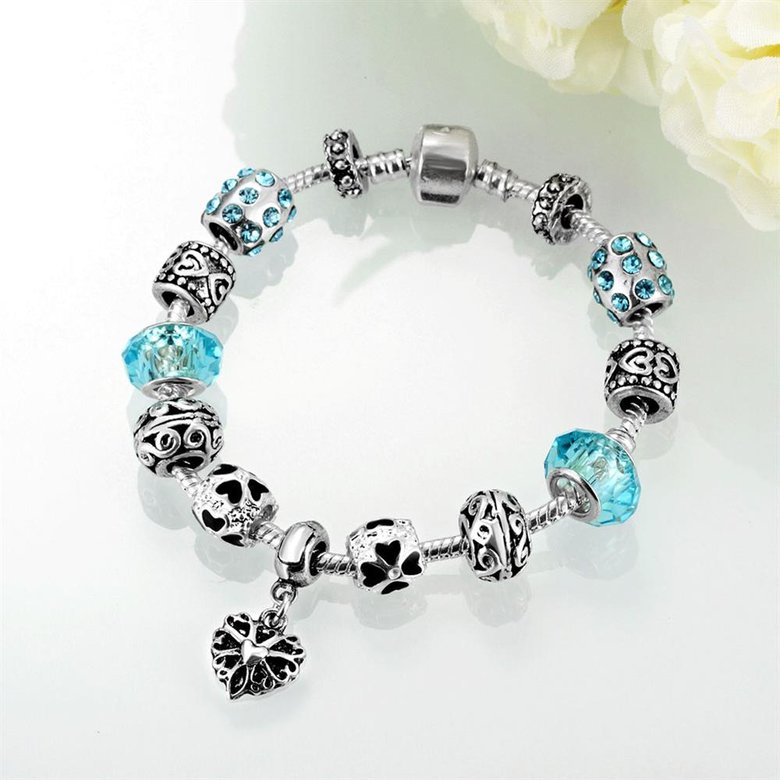 Wholesale Trendy Silver Geometric Rhinestone Bracelet TGBB058 1