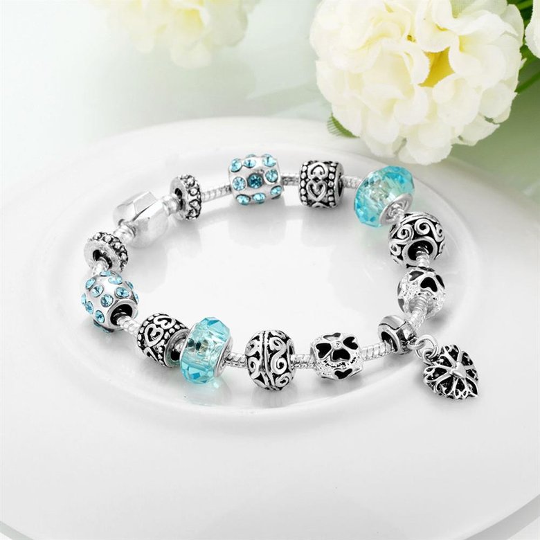 Wholesale Trendy Silver Geometric Rhinestone Bracelet TGBB058 2