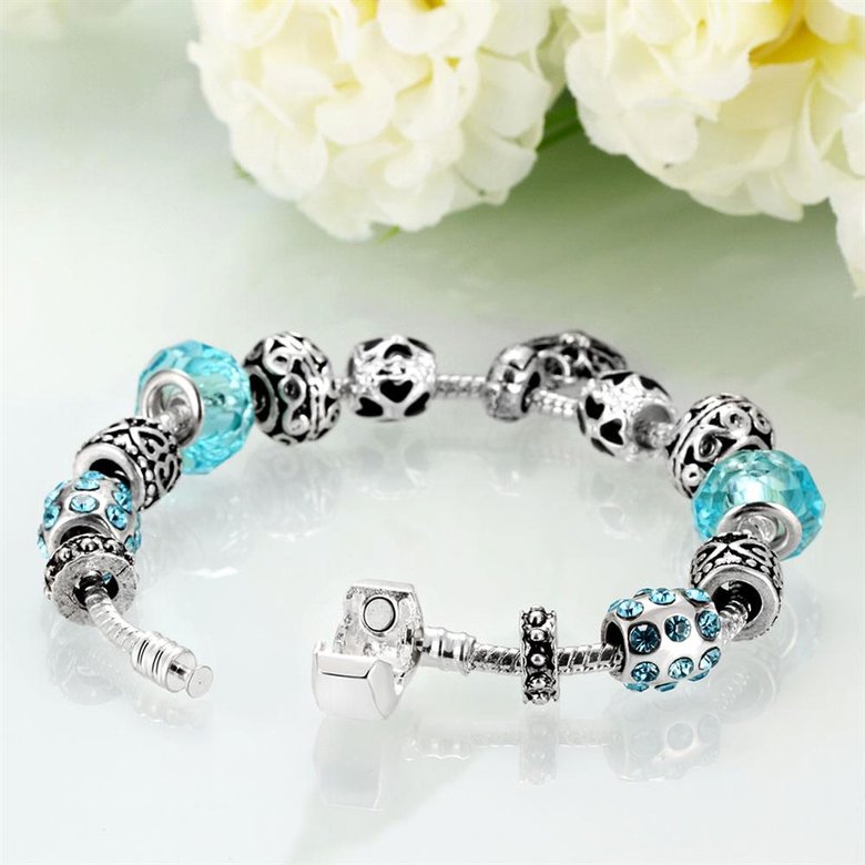 Wholesale Trendy Silver Geometric Rhinestone Bracelet TGBB058 3