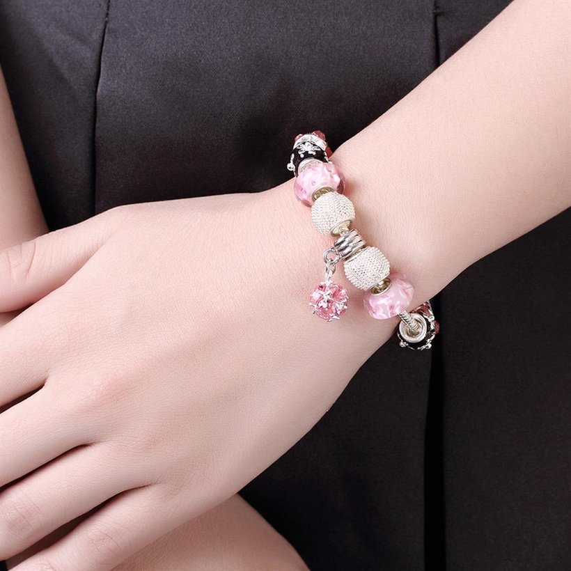 Wholesale Romantic Silver Plant Rhinestone Bracelet TGBB062 5