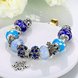 Wholesale Casual/Sporty Silver Blue Crystal Bracelet TGBB065 2 small