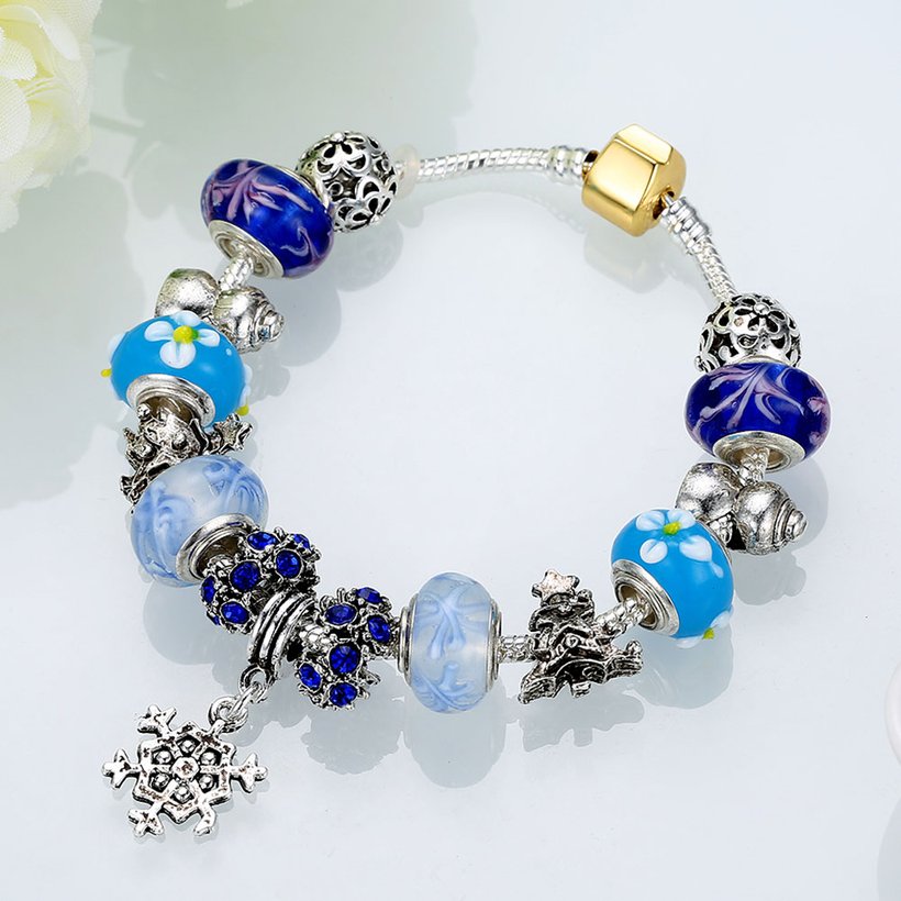 Wholesale Casual/Sporty Silver Blue Crystal Bracelet TGBB065 4