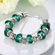 Wholesale Casual/Sporty Silver Geometric Green Crystal Bracelet TGBB004 1 small