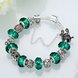 Wholesale Casual/Sporty Silver Geometric Green Crystal Bracelet TGBB004 3 small