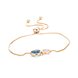 Wholesale Classic Antique Gold Heart Blue Glass Bracelet TGCB005 0 small