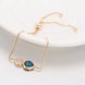 Wholesale Classic Antique Gold Heart Blue Glass Bracelet TGCB005 3 small