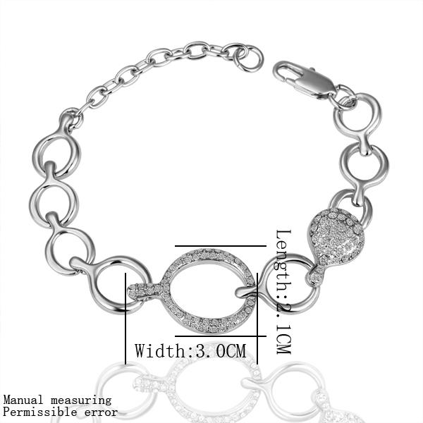 Wholesale Romantic Platinum Round Rhinestone Bracelet TGGPB036 1