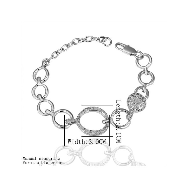 Wholesale Romantic Platinum Round Rhinestone Bracelet TGGPB036 1