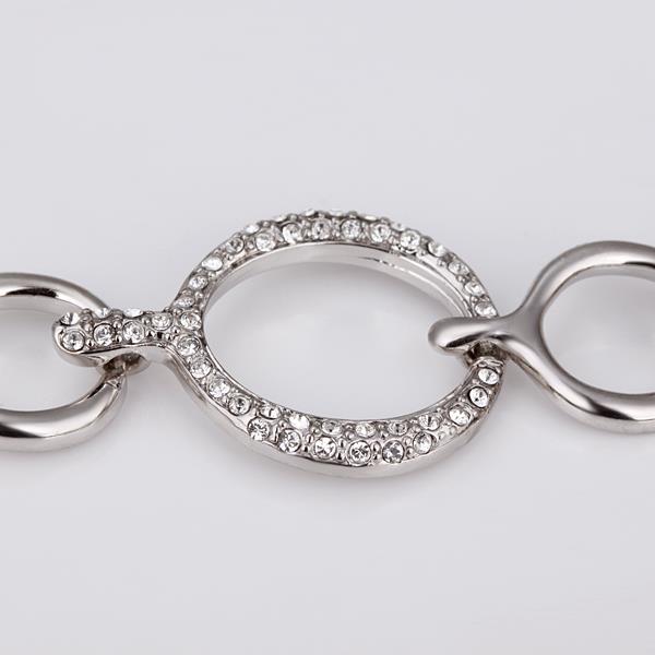 Wholesale Romantic Platinum Round Rhinestone Bracelet TGGPB036 2