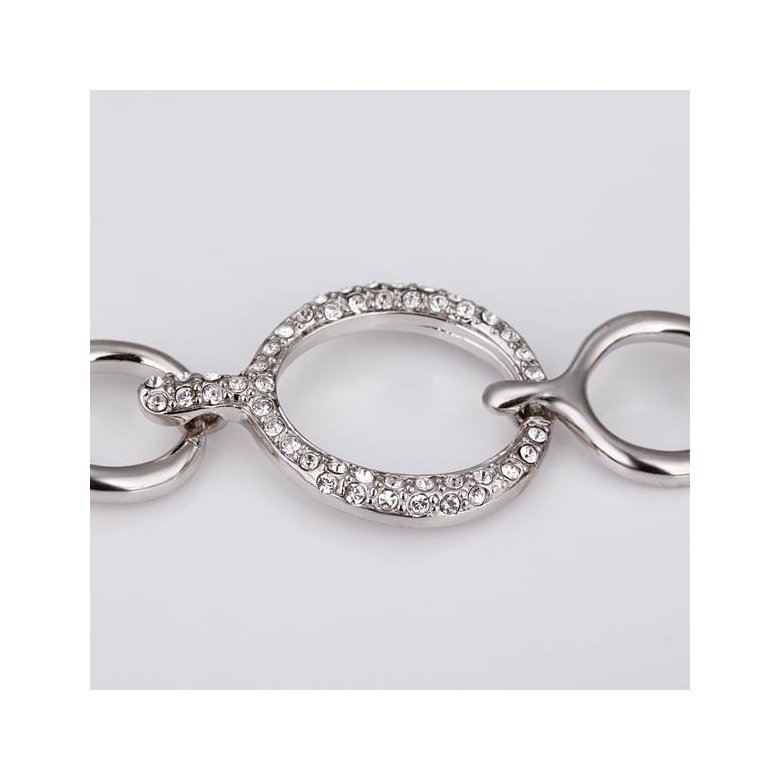 Wholesale Romantic Platinum Round Rhinestone Bracelet TGGPB036 2