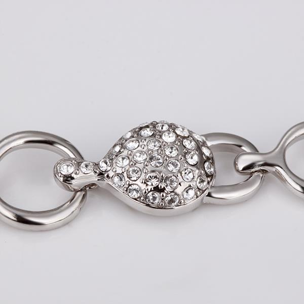 Wholesale Romantic Platinum Round Rhinestone Bracelet TGGPB036 3