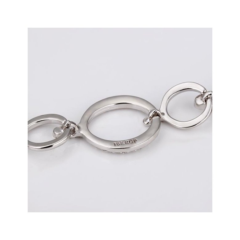 Wholesale Romantic Platinum Round Rhinestone Bracelet TGGPB036 4